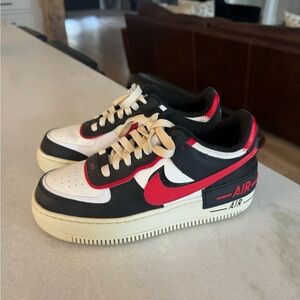 Nike womens Air Sneakers - Black, Red, and White